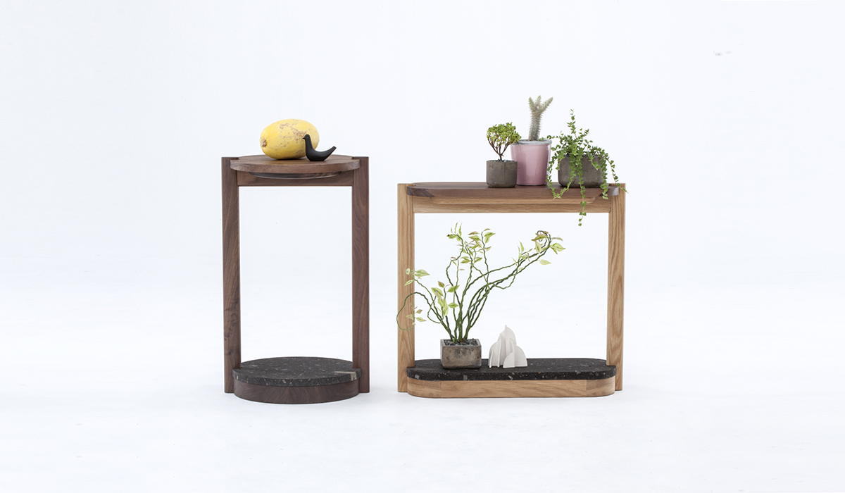 八女長野石を使った小ぶりなオープンシェルフ NOVA Shelf 正面